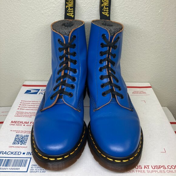 Dr. Martens Womens 8.5 boots Blue 8-eye royal 1460 archive pascal vintage smooth - Picture 10 of 15